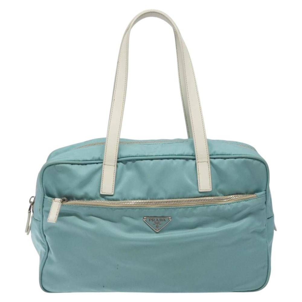 PRADA Hand Bag Nylon Blue Silver Auth 121844 - Picture 13 of 16